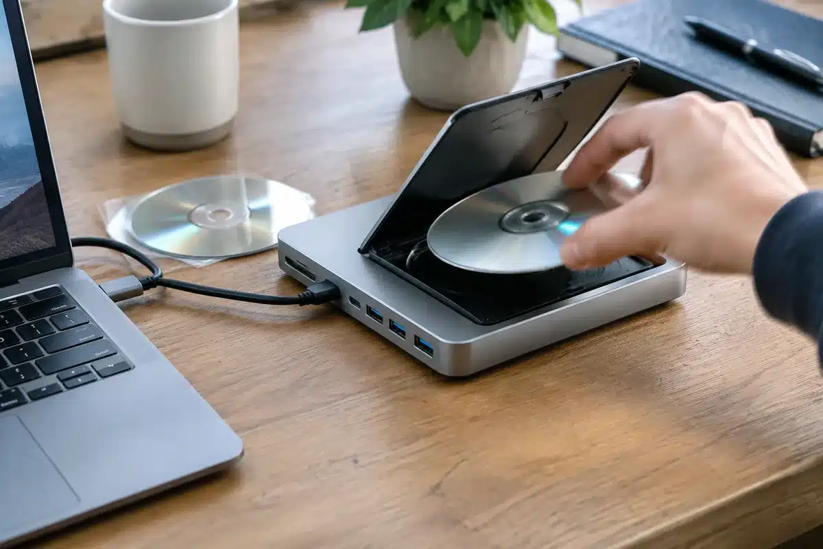 Blu-ray burner includes USB ports and an integrated card reader