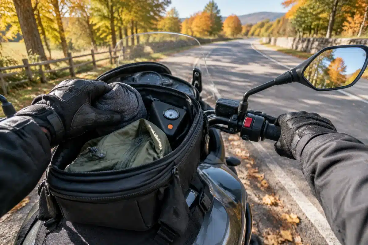 Experienced motorcyclists list 10 essentials they carry on fall rides
