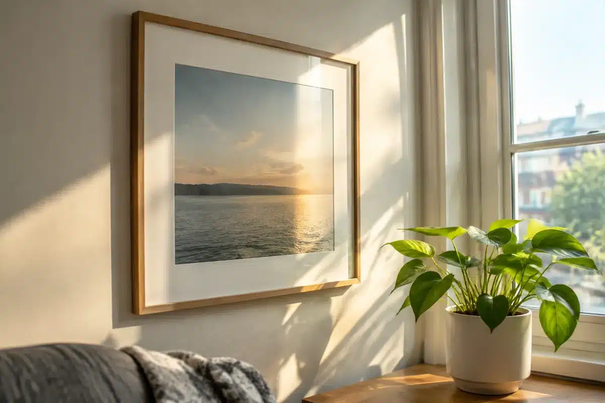 Light-powered e-paper display powers wall art without an external charger