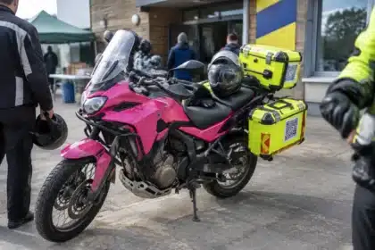 Maisie Moo's Missions donates pink Honda NC750X to Greater Manchester Blood Bikes
